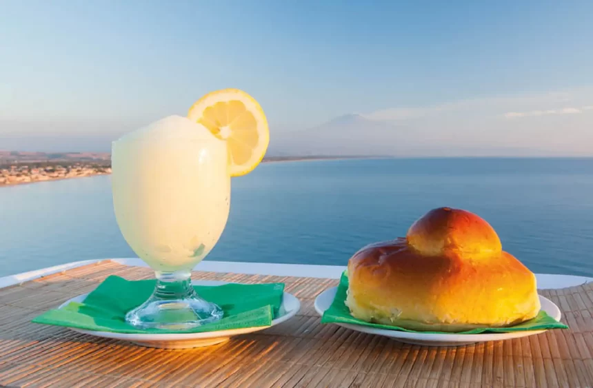granita Γρανίτα λεμόνι στην Ορτυγία